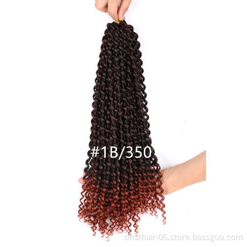TOMO 16inch Fluffy Crochet Braids Ombre Spring Twists Hair 22 Roots Synthetic Braiding Hair Extensions Braids 45cm Passion Twist